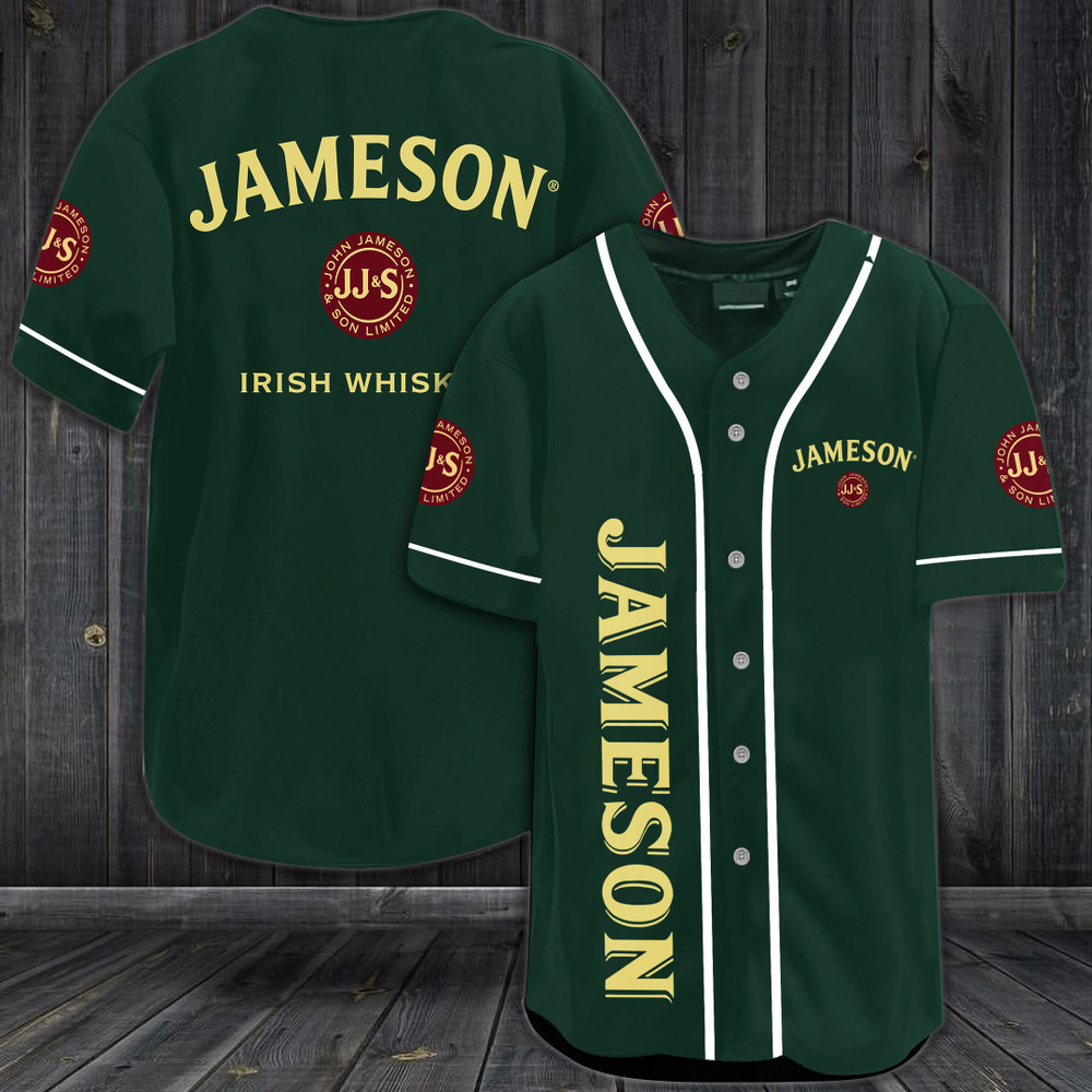 Jameson Irish Whiskey Baseball Jersey - Green Jameson Irish Whiskey Baseball Jersey - Green