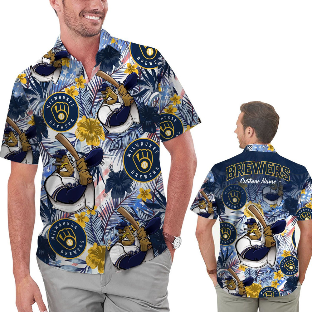 Personalized Milwaukee Brewers Hawaiian Shirt - KDHYPE