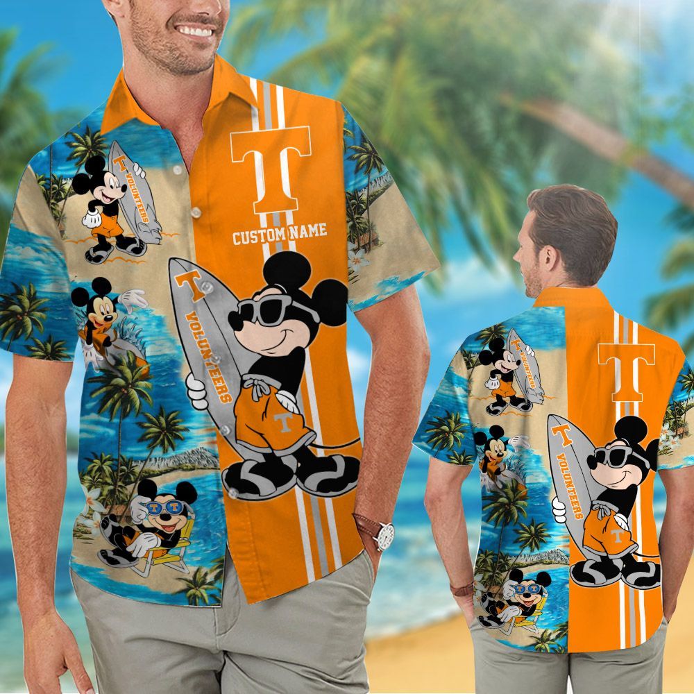 Personalized Tennessee Volunteers & Mickey Mouse Hawaiian Shirt Personalized Tennessee Volunteers & Mickey Mouse Hawaiian Shirt
