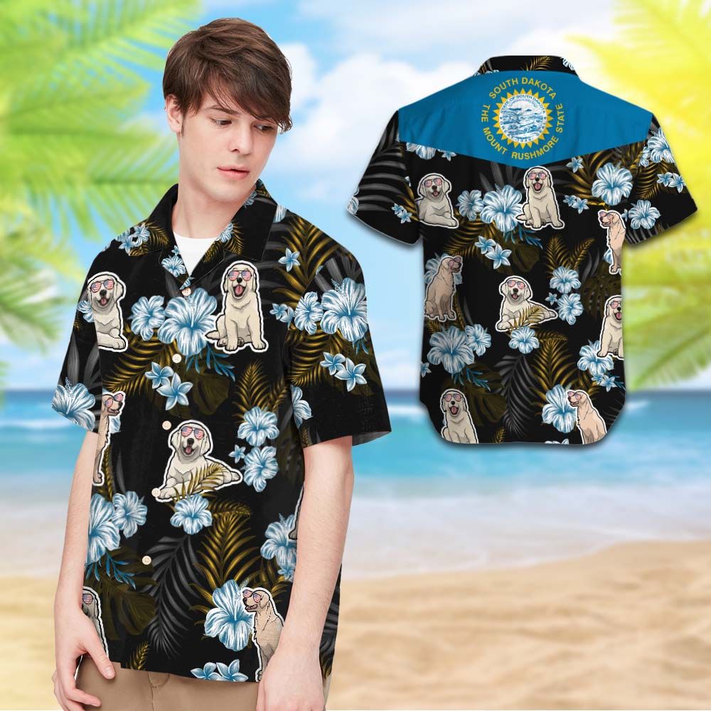 South Dakota Golden Retrievers Hawaiian Shirt South Dakota Golden Retrievers Hawaiian Shirt