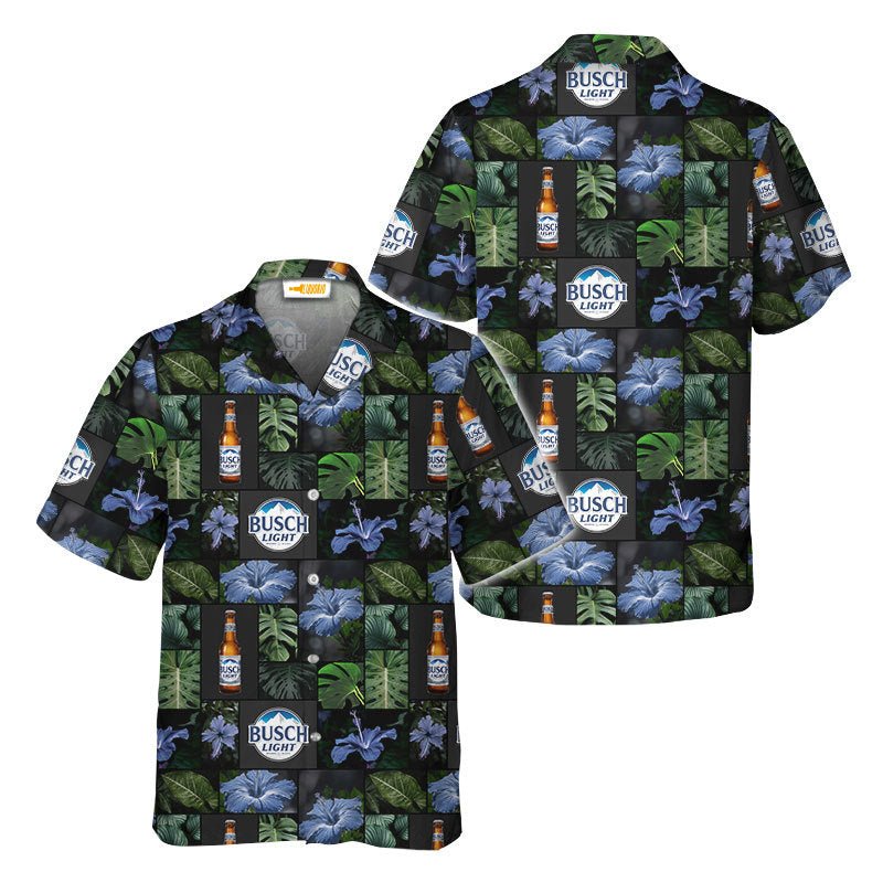 Busch Light Tropical Hibiscus Flower Hawaiian Shirt Busch Light Tropical Hibiscus Flower Hawaiian Shirt