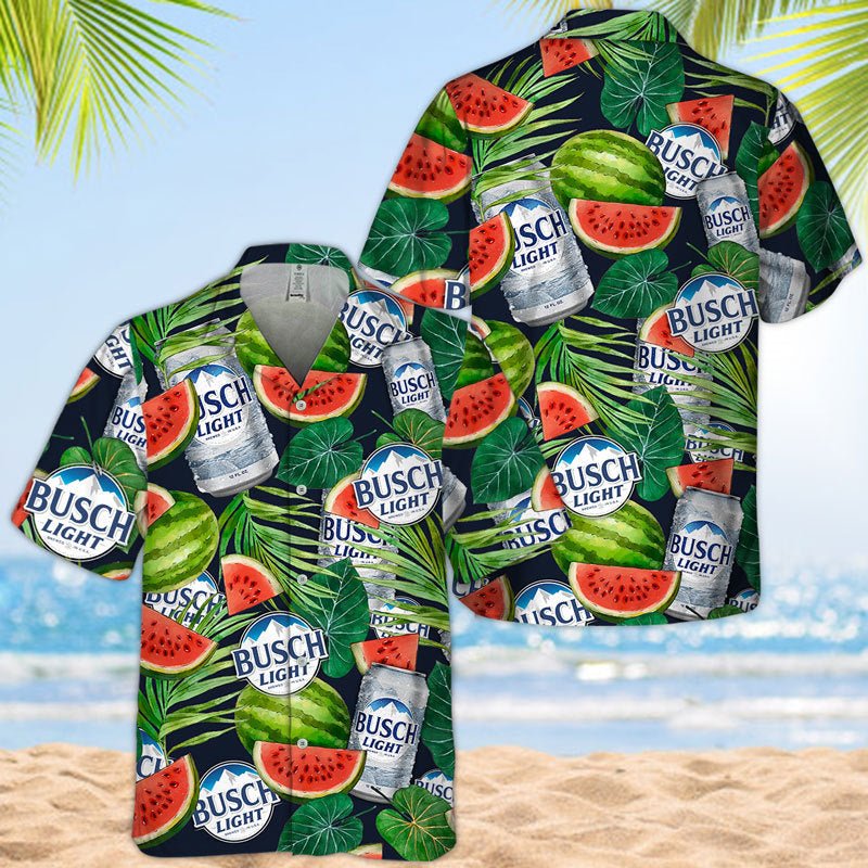 Busch Light Watermelon Hawaiian Shirt Busch Light Watermelon Hawaiian Shirt