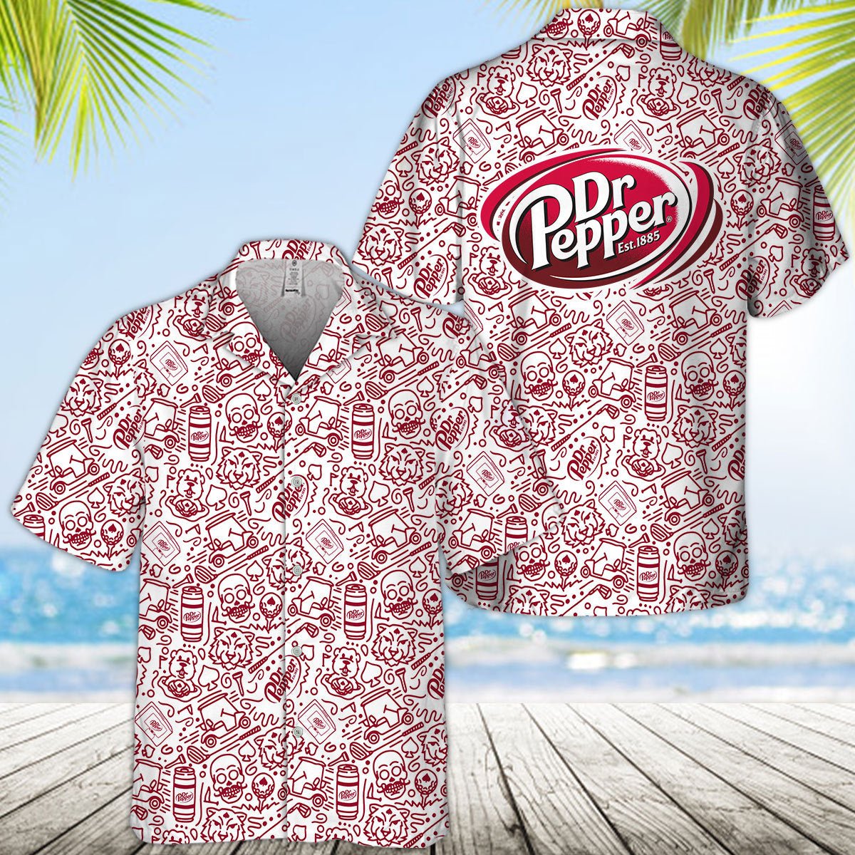 Dr Pepper Summer Doodle Art Hawaiian Shirt Dr Pepper Summer Doodle Art Hawaiian Shirt
