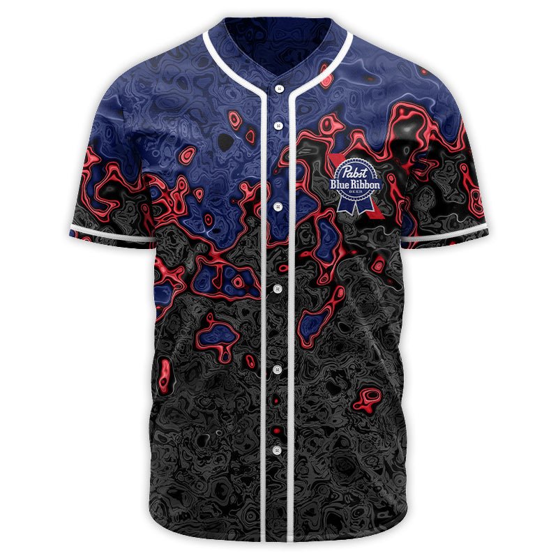 Holographic Colorful Pabst Blue Ribbon Baseball Jersey Holographic Colorful Pabst Blue Ribbon Baseball Jersey